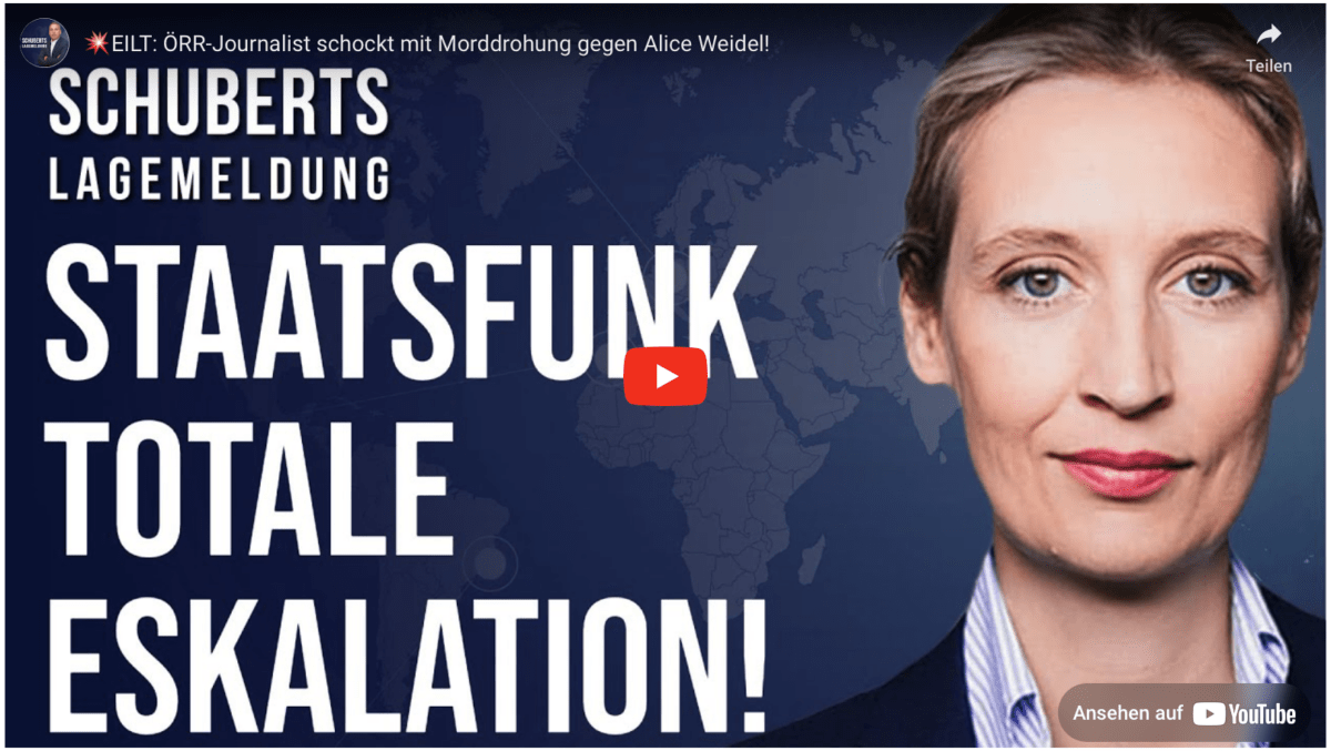 EILT: ÖRR-Journalist schockt mit Morddrohung gegen Alice Weidel!