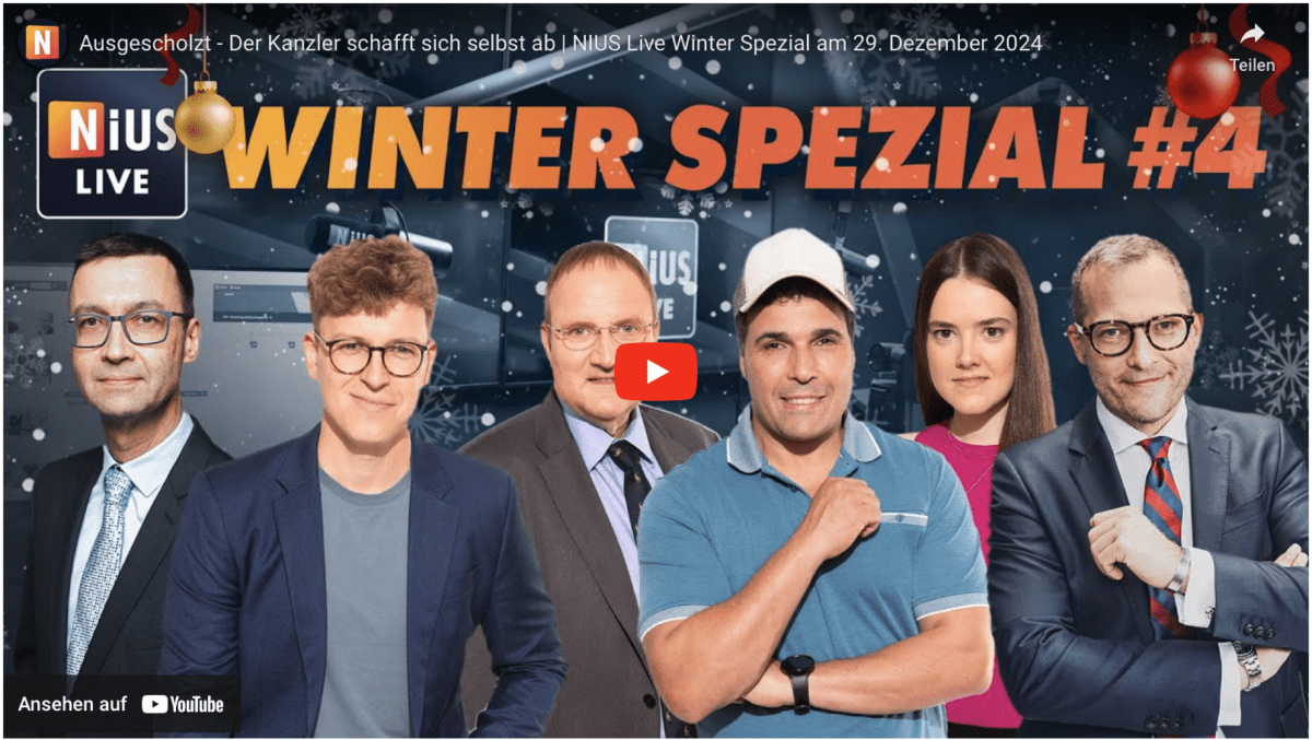 Ausgescholzt – Der Kanzler schafft sich selbst ab | NIUS Live Winter Spezial am 29. Dezember 2024