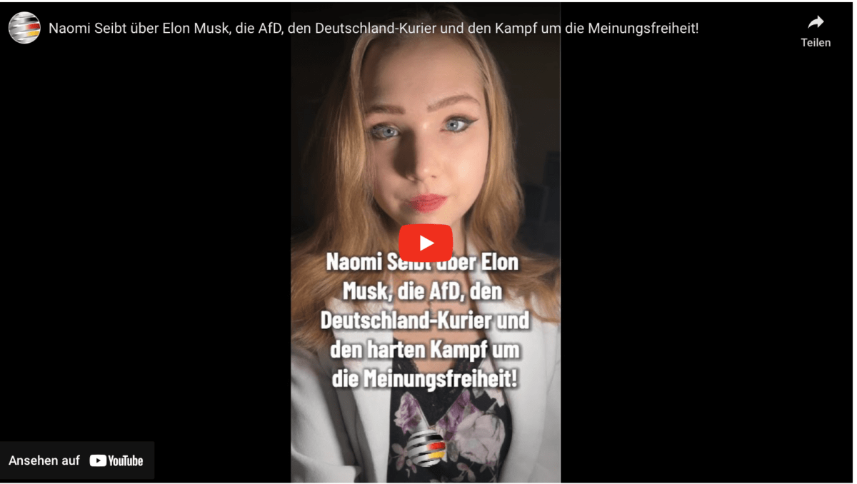 Naomi Seibt über Elon Musk, die AfD, den Deutschland-Kurier und den Kampf um die Meinungsfreiheit!