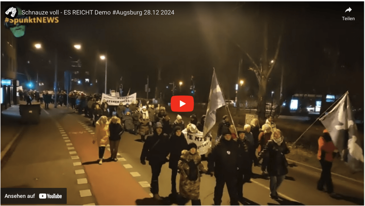 Schnauze voll – ES REICHT Demo #Augsburg 28.12 2024