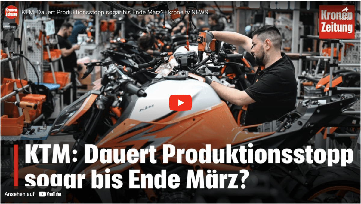 KTM: Dauert Produktionsstopp sogar bis Ende März? | krone.tv NEWS