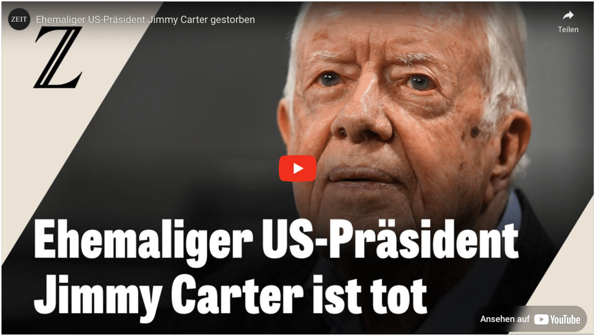 Ehemaliger US-Präsident Jimmy Carter gestorben