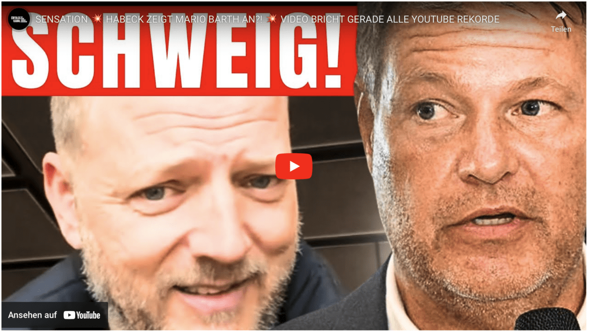 SENSATION  HABECK ZEIGT MARIO BARTH AN?!  VIDEO BRICHT GERADE ALLE YOUTUBE REKORDE