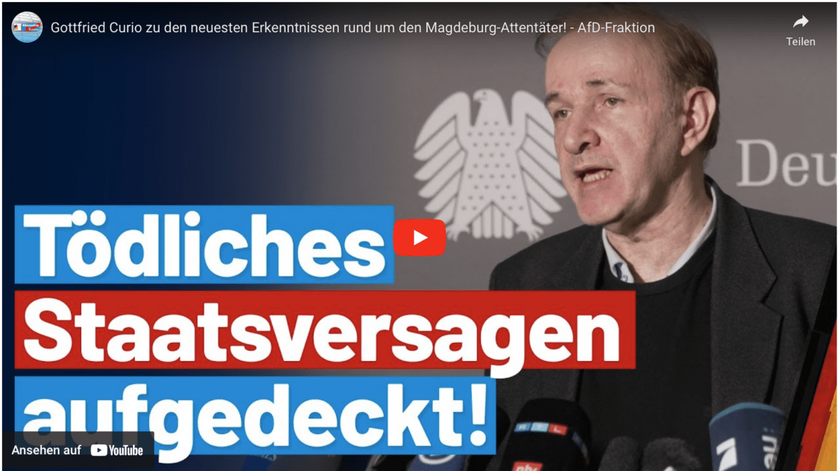 Gottfried Curio zu den neuesten Erkenntnissen rund um den Magdeburg-Attentäter! – AfD-Fraktion