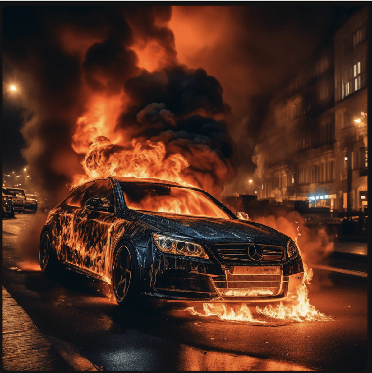 Mehrere Fahrzeuge durch Feuer beschädigt