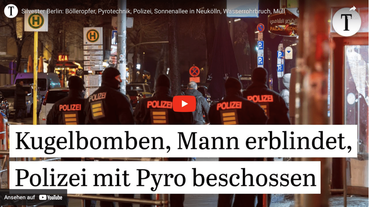 Silvester Berlin: Bölleropfer, Pyrotechnik, Polizei, Sonnenallee in Neukölln, Wasserrohrbruch, Müll