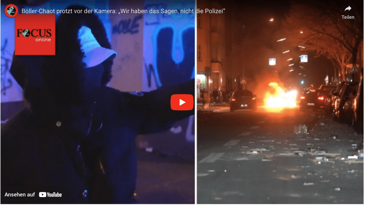 Böller-Chaot protzt vor der Kamera: „Wir haben das Sagen, nicht die Polizei“