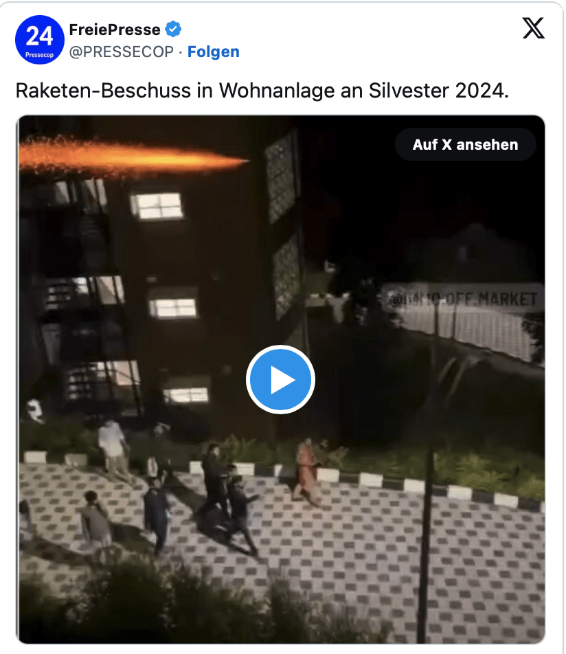 Raketenbeschuss in Wohnanlage an Silvester 2024! #Silvester #Krieg #Raketen #Einzelfall