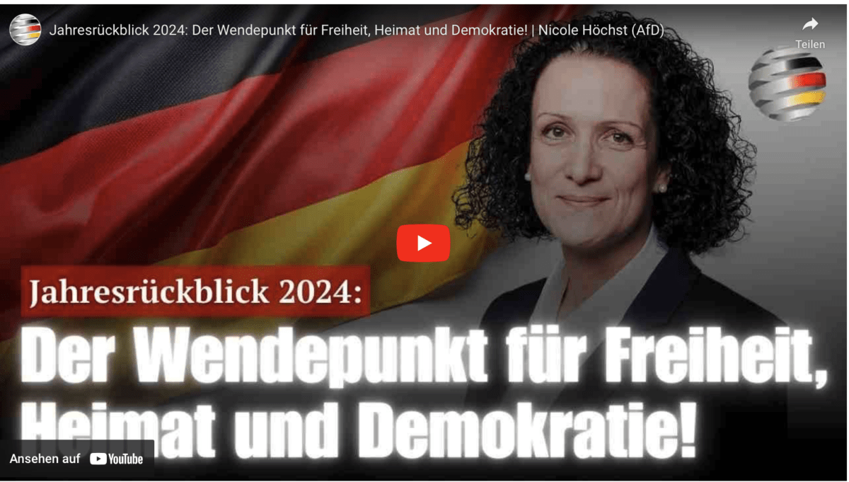 Jahresrückblick 2024: Der Wendepunkt für Freiheit, Heimat und Demokratie! | Nicole Höchst (AfD)