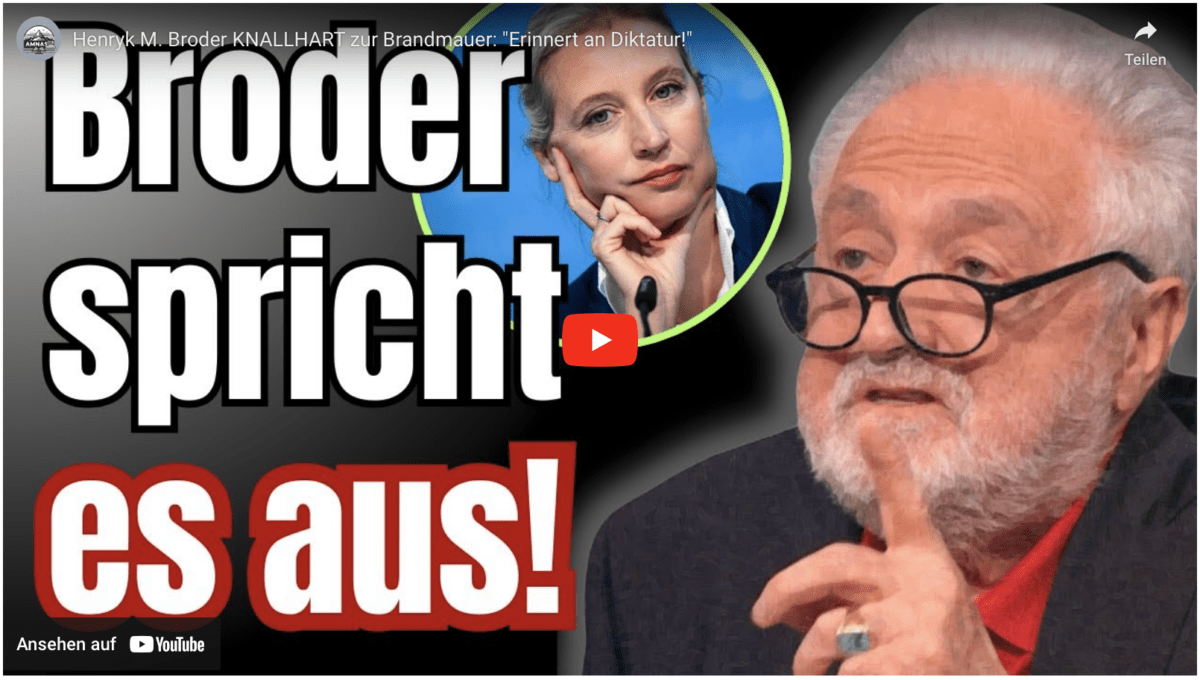 Henryk M. Broder KNALLHART zur Brandmauer: „Erinnert an Diktatur!“
