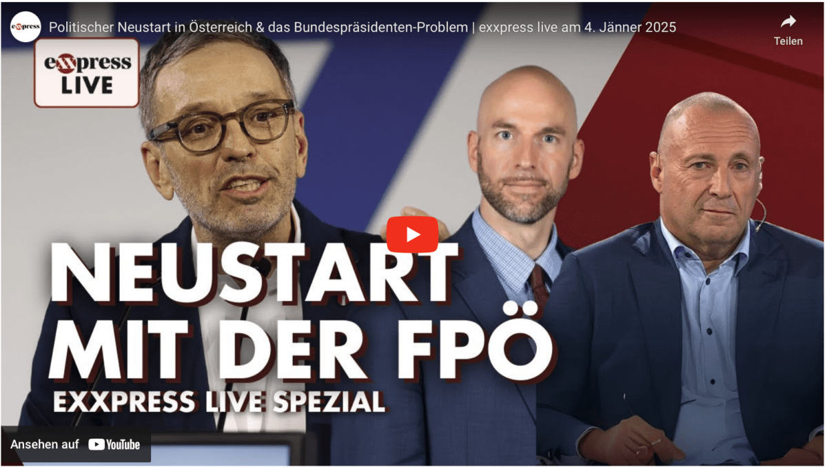Politischer Neustart in Österreich & das Bundespräsidenten-Problem | exxpress live am 4. Jänner 2025