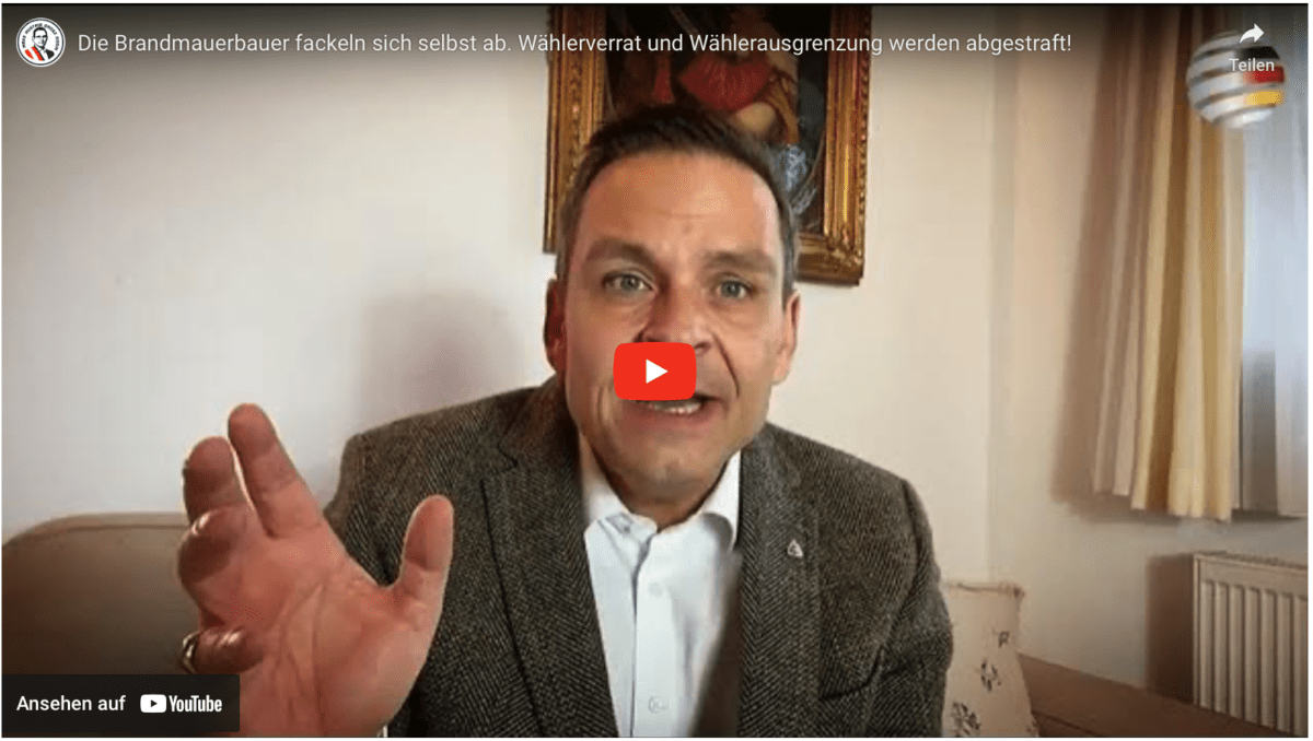 Die Brandmauerbauer fackeln sich selbst ab. Wählerverrat und Wählerausgrenzung werden abgestraft!