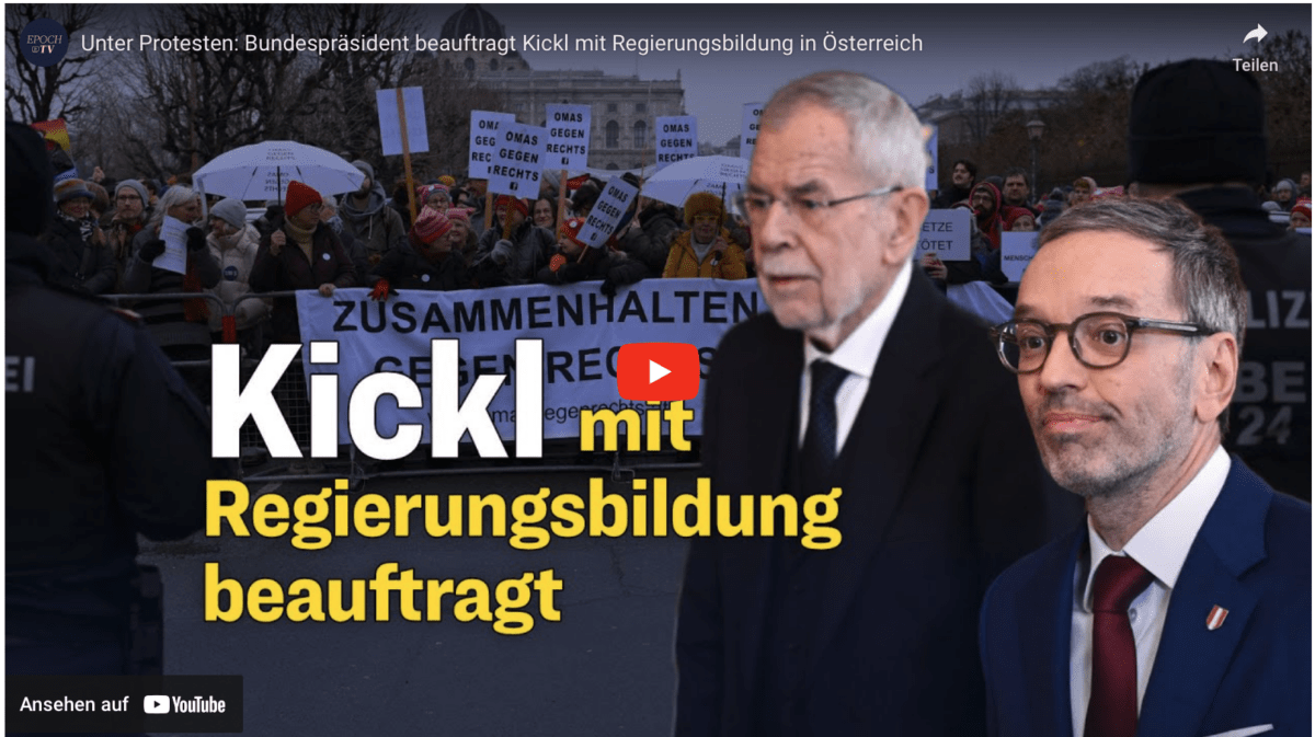 Unter Protesten: Bundespräsident beauftragt Kickl mit Regierungsbildung in Österreich