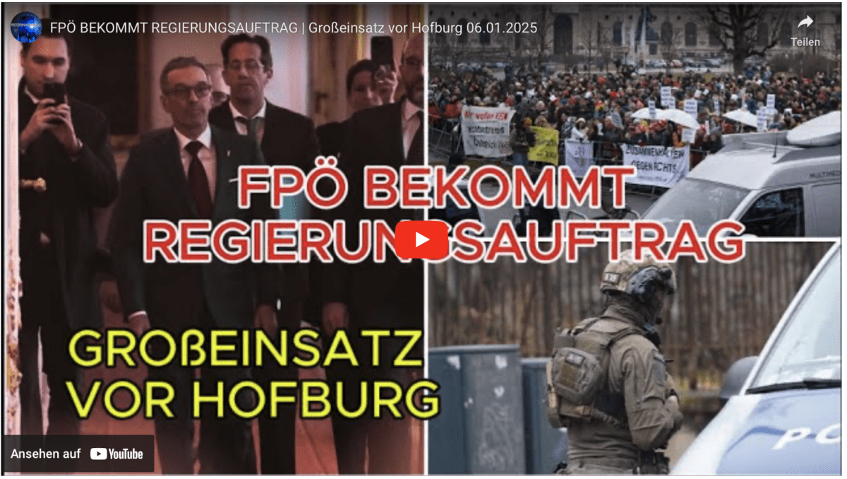 FPÖ BEKOMMT REGIERUNGSAUFTRAG | Großeinsatz vor Hofburg 06.01.2025