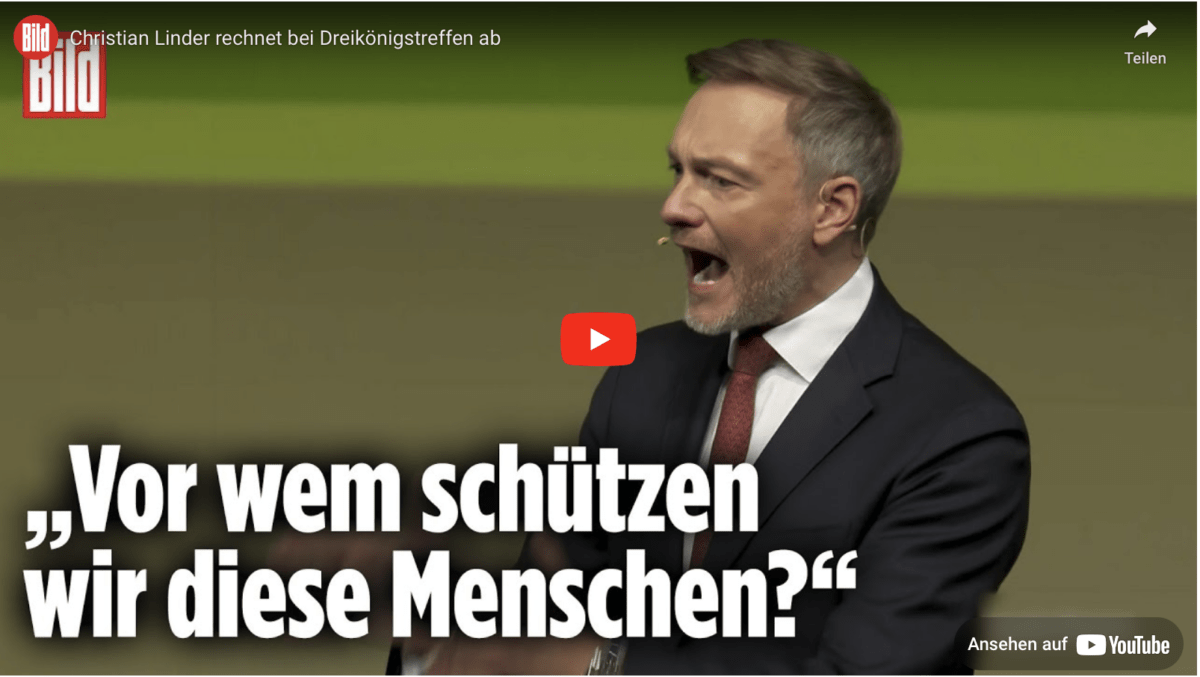 Christian Linder rechnet bei Dreikönigstreffen ab