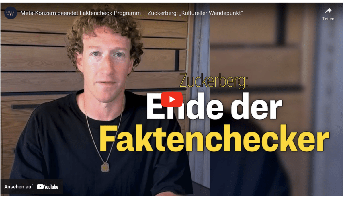 Meta-Konzern beendet Faktencheck-Programm – Zuckerberg: „Kultureller Wendepunkt“