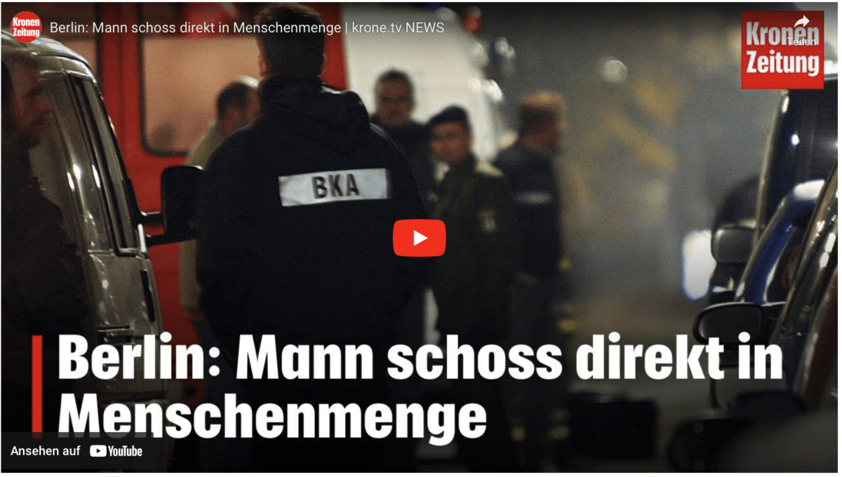 Berlin: Mann schoss direkt in Menschenmenge | krone.tv NEWS