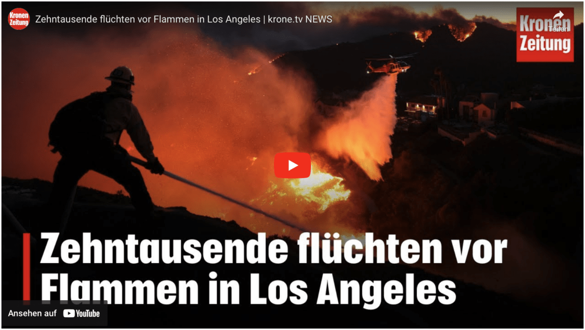 Zehntausende flüchten vor Flammen in Los Angeles | krone.tv NEWS