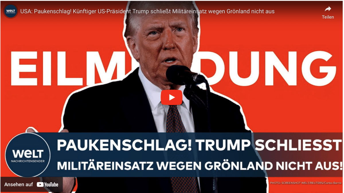 USA: Paukenschlag! Künftiger US-Präsident Trump schließt Militäreinsatz wegen Grönland nicht aus