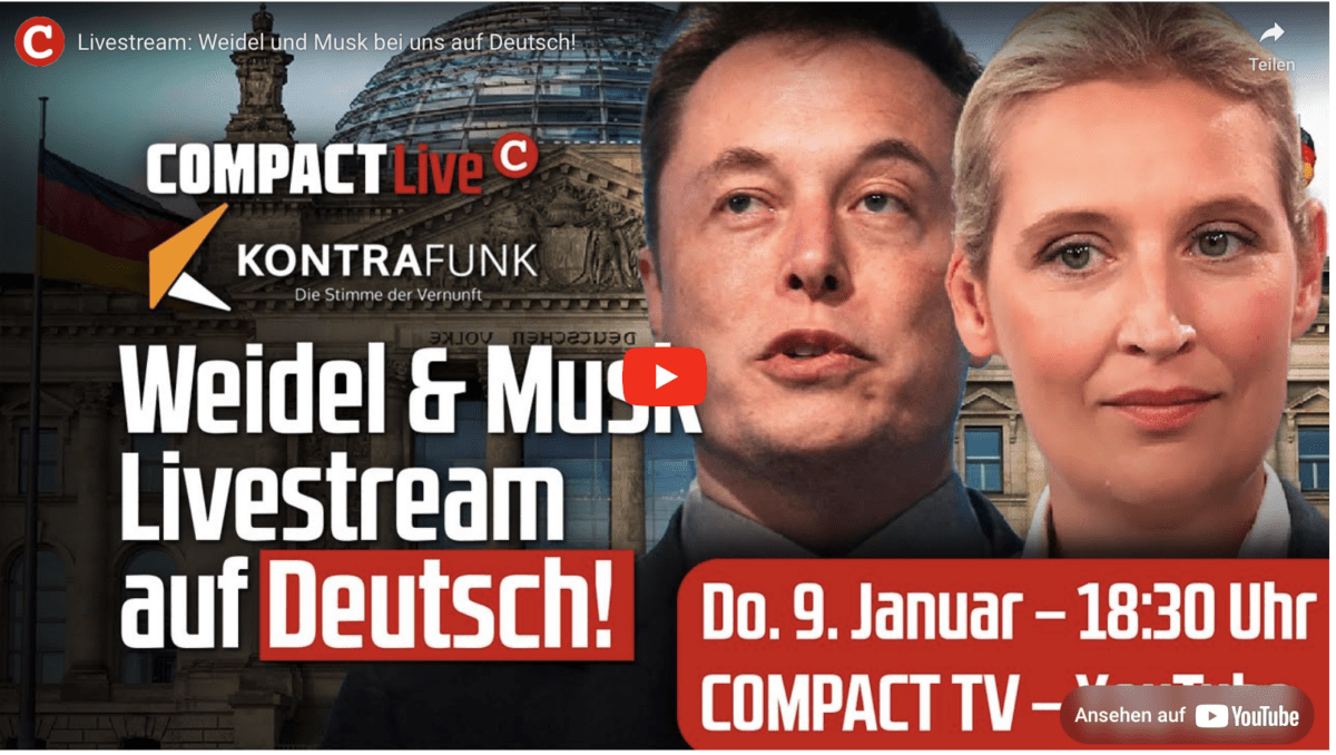 Livestream: Weidel und Musk bei uns auf Deutsch!