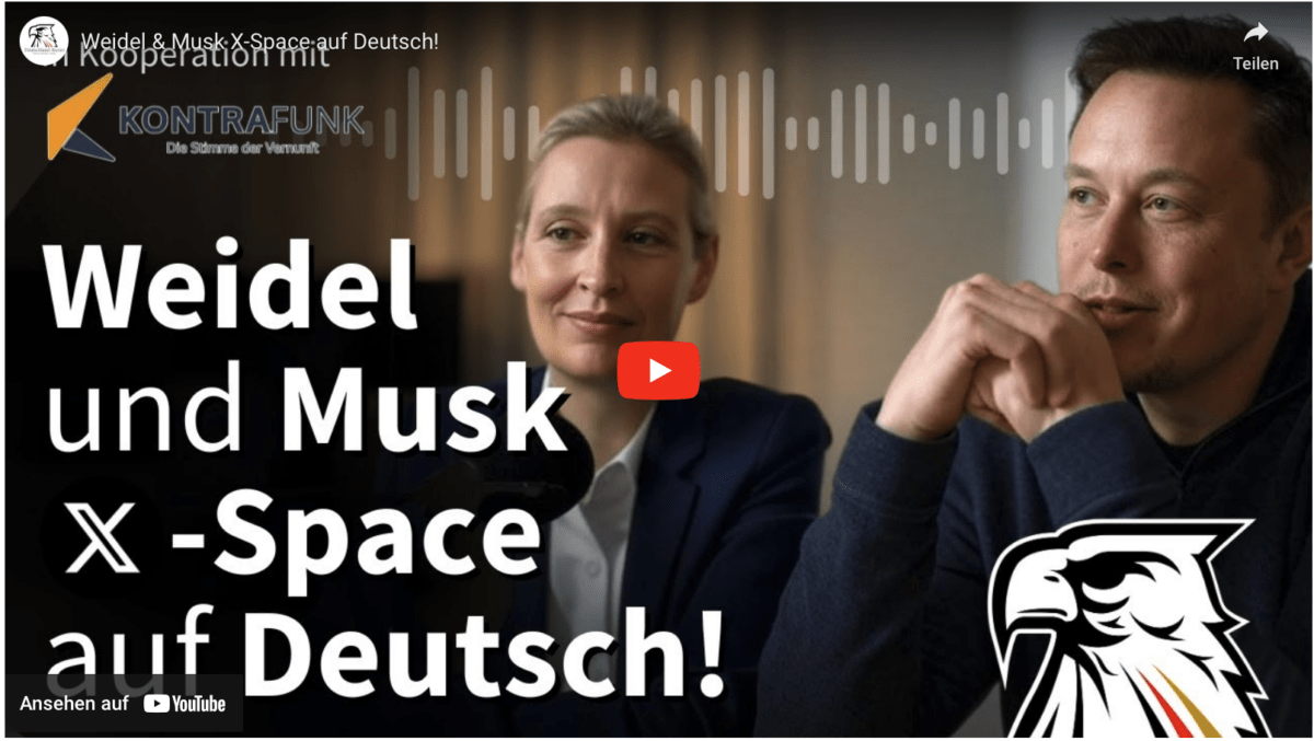 Weidel & Musk X-Space auf Deutsch!