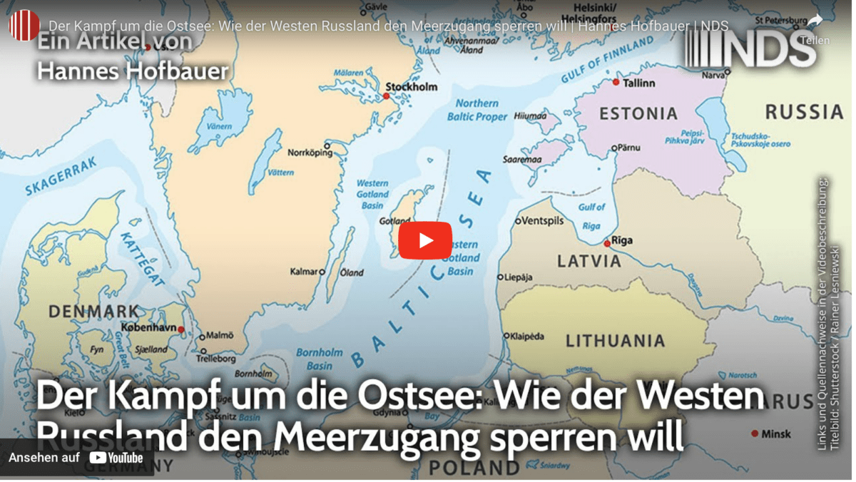 Der Kampf um die Ostsee: Wie der Westen Russland den Meerzugang sperren will | Hannes Hofbauer | NDS