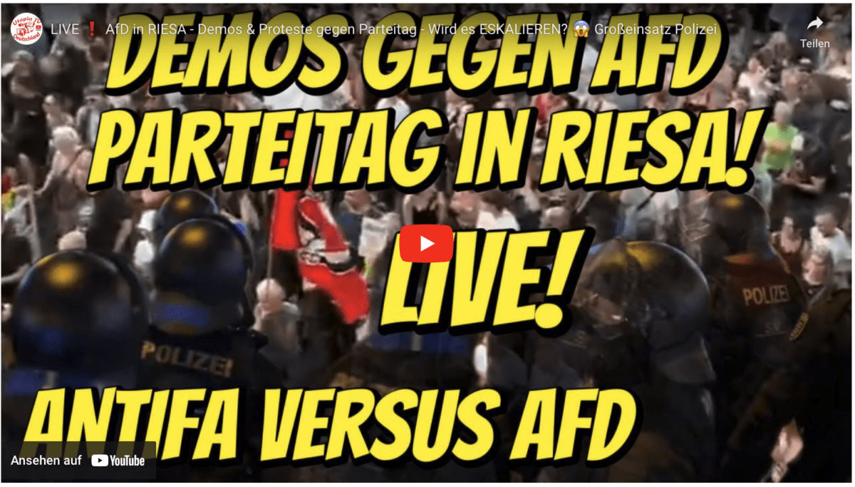 LIVE  AfD in RIESA – Demos & Proteste gegen Parteitag – Wird es ESKALIEREN?  Großeinsatz Polizei