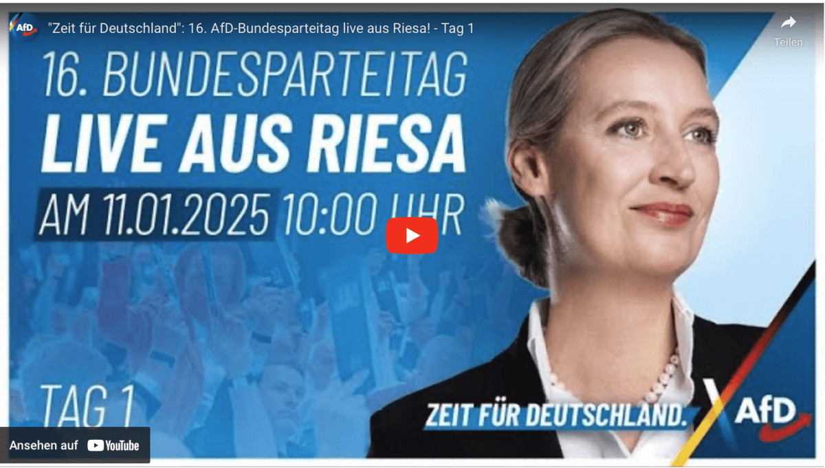 „Zeit für Deutschland“: 16. AfD-Bundesparteitag live aus Riesa! – Tag 1