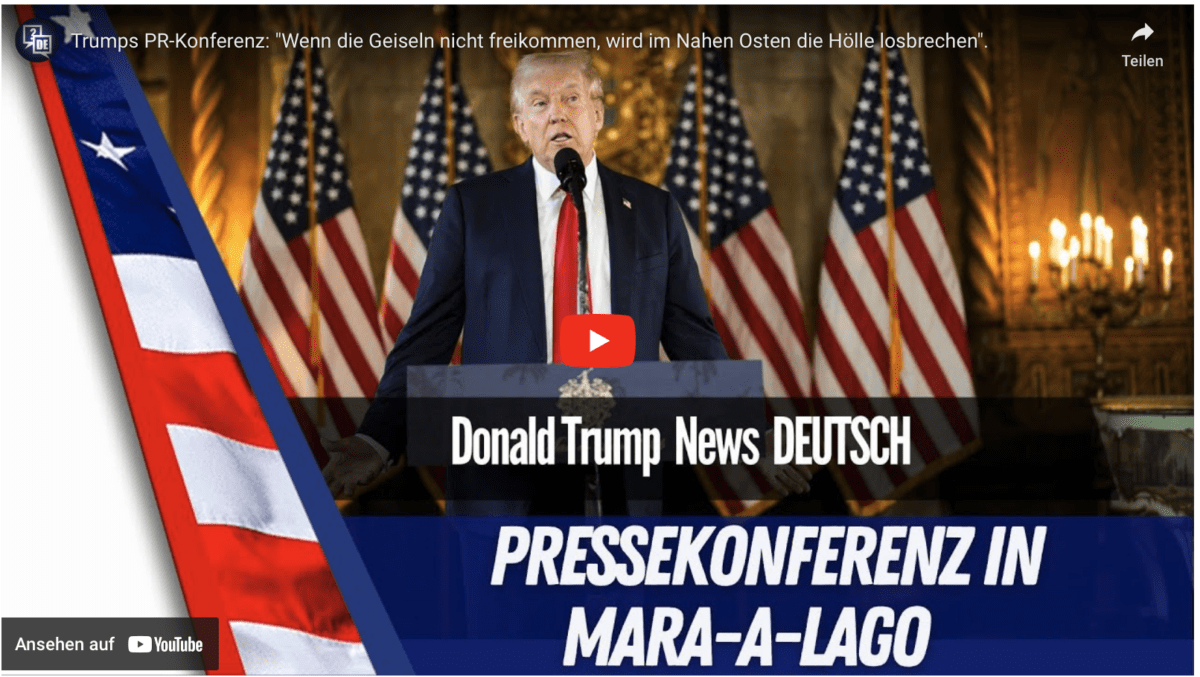 Trumps PR-Konferenz: „Wenn die Geiseln nicht freikommen, wird im Nahen Osten die Hölle losbrechen“.
