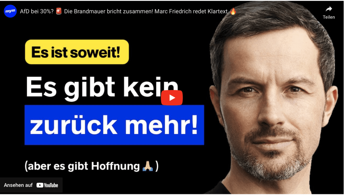 AfD bei 30%?  Die Brandmauer bricht zusammen! Marc Friedrich redet Klartext 