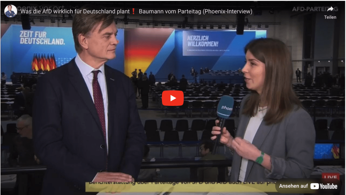 Was die AfD wirklich für Deutschland plant Baumann vom Parteitag (Phoenix-Interview)