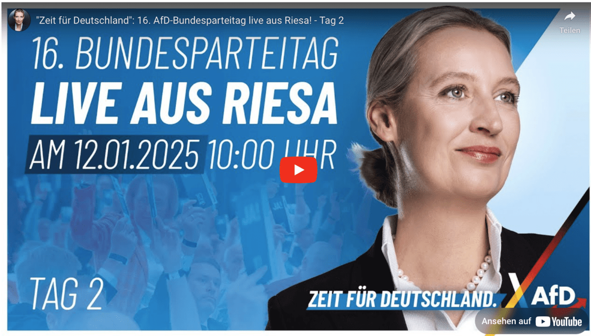 „Zeit für Deutschland“: 16. AfD-Bundesparteitag live aus Riesa! – Tag 2