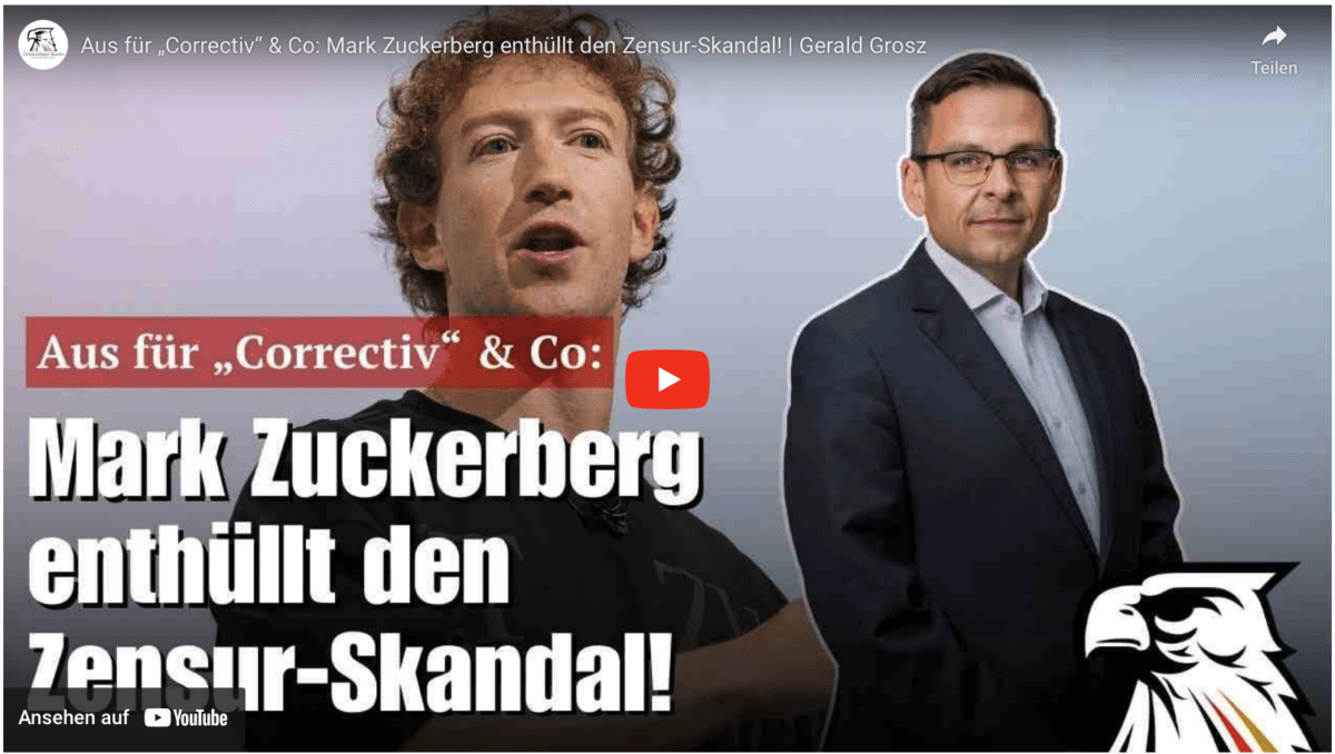 Aus für „Correctiv“ & Co: Mark Zuckerberg enthüllt den Zensur-Skandal! | Gerald Grosz