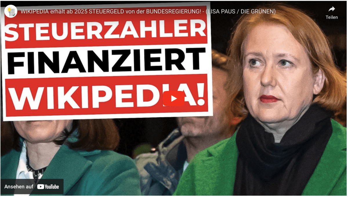 WIKIPEDIA erhält ab 2025 STEUERGELD von der BUNDESREGIERUNG! – (LISA PAUS / DIE GRÜNEN)