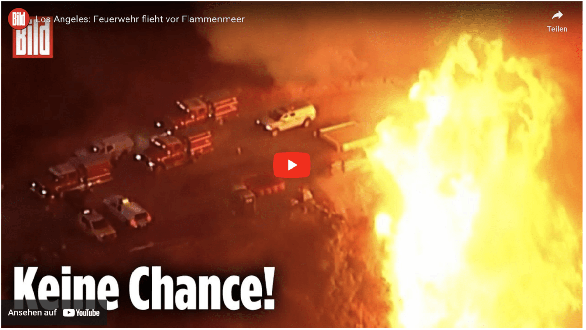 Los Angeles: Feuerwehr flieht vor Flammenmeer