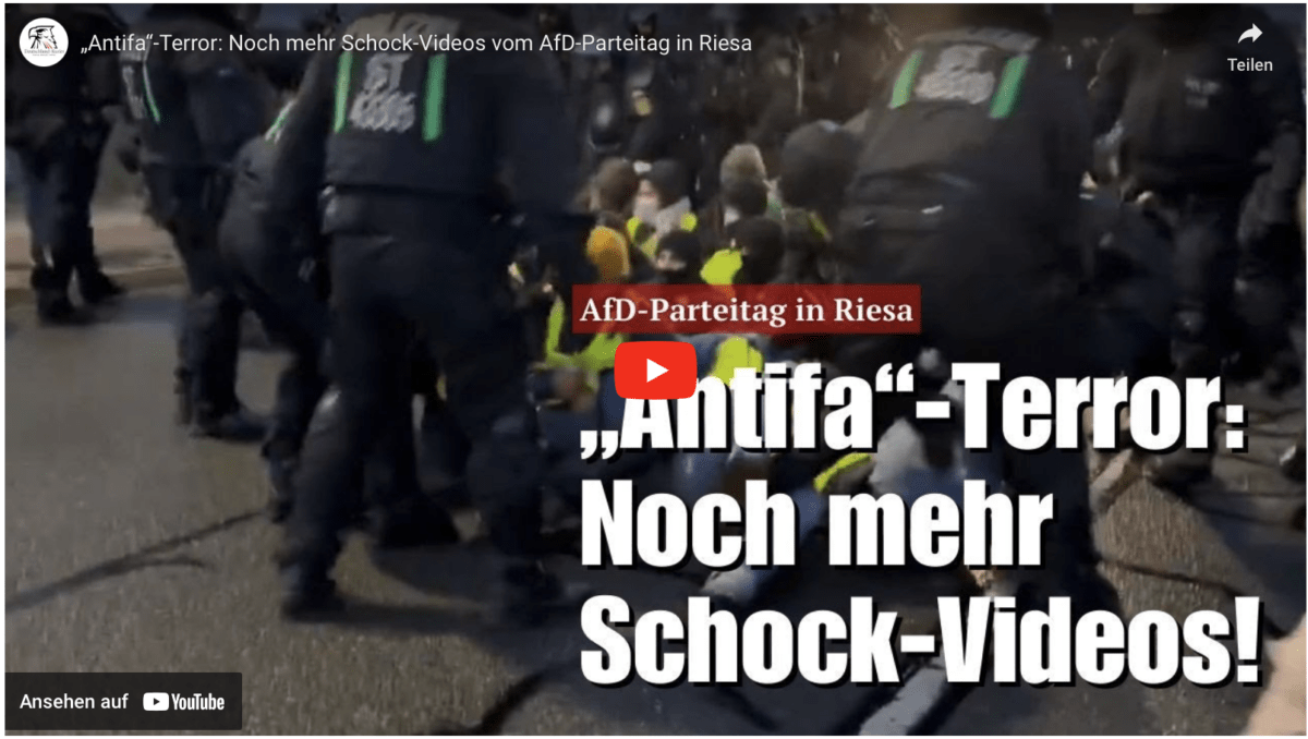 „Antifa“-Terror: Noch mehr Schock-Videos vom AfD-Parteitag in Riesa