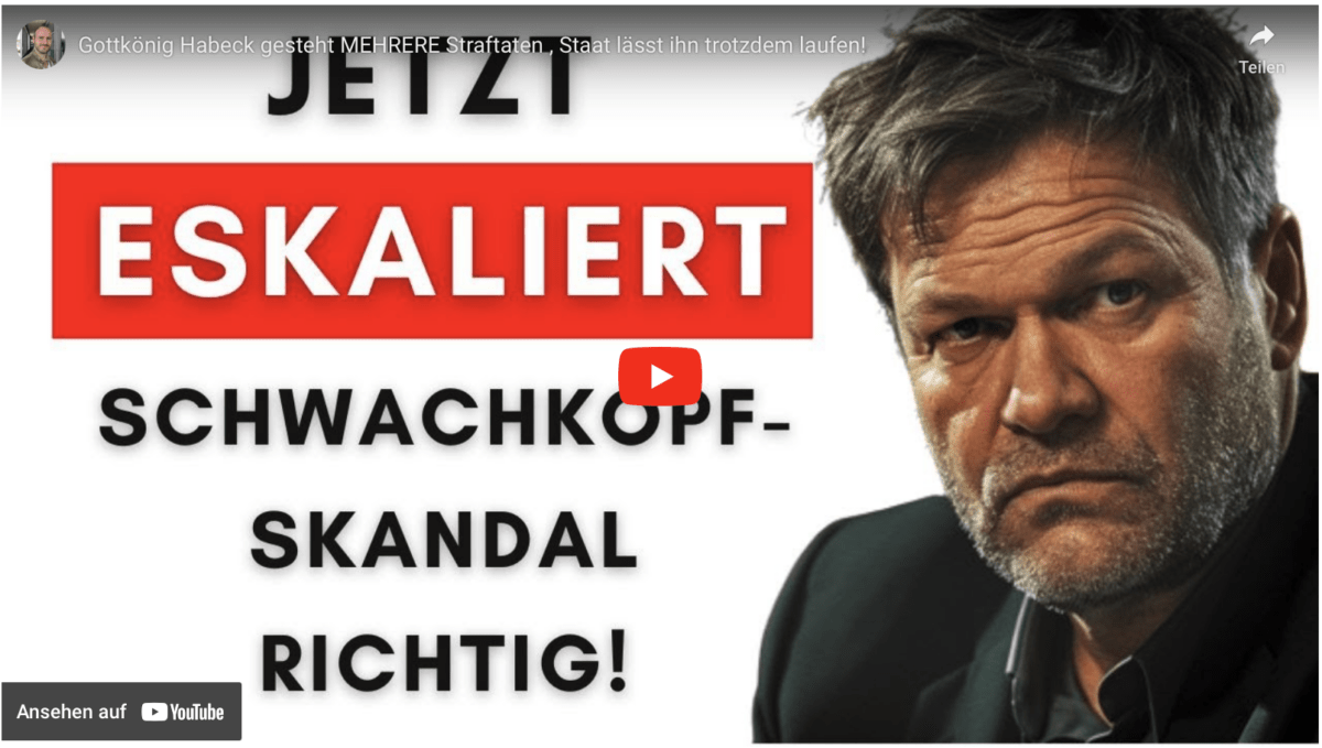 Gottkönig Habeck gesteht MEHRERE Straftaten , Staat lässt ihn trotzdem laufen!