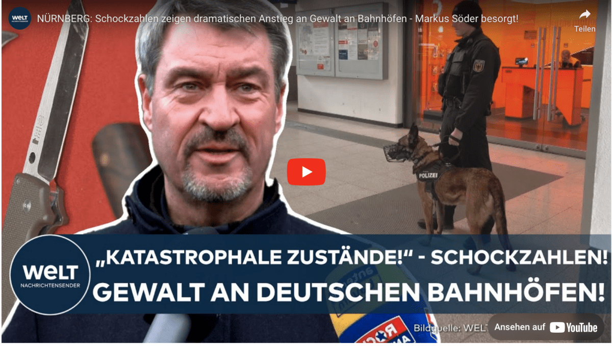 NÜRNBERG: Schockzahlen zeigen dramatischen Anstieg an Gewalt an Bahnhöfen – Markus Söder besorgt und versagt