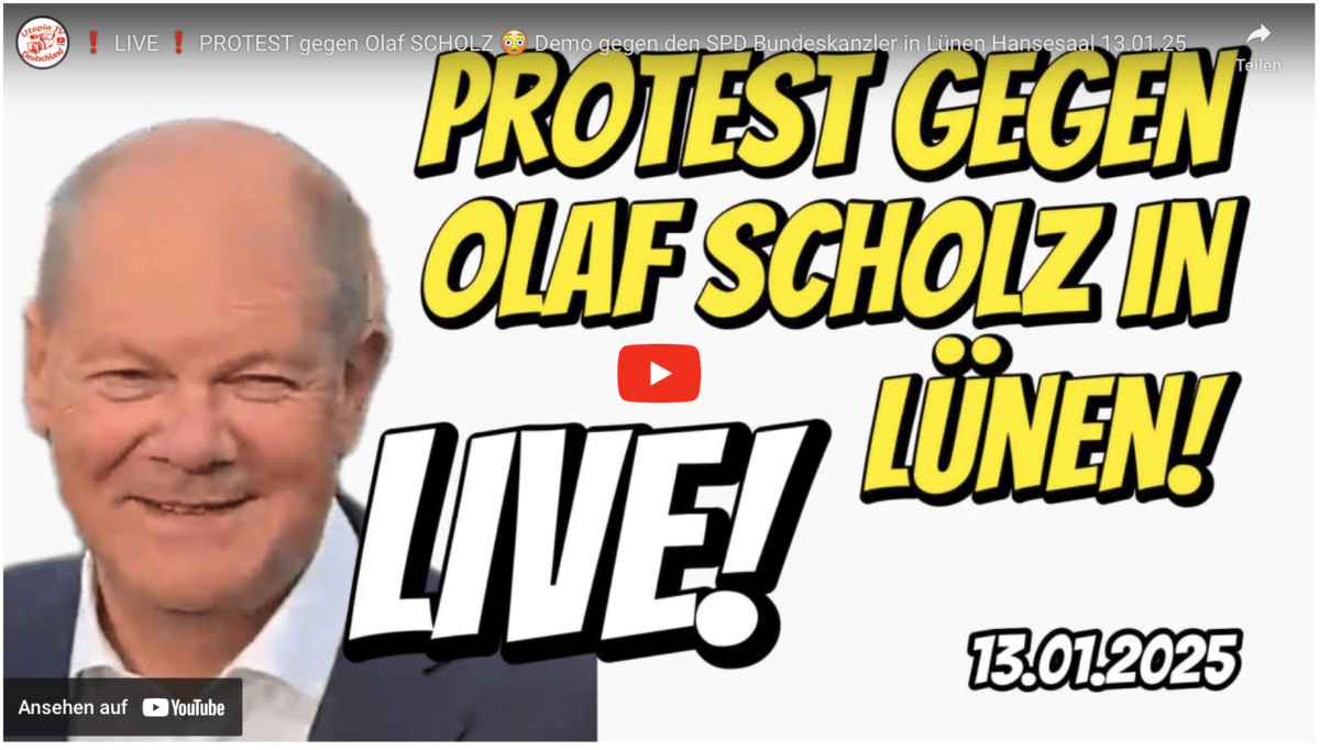 LIVE  PROTEST gegen Olaf SCHOLZ  Demo gegen den SPD Bundeskanzler in Lünen Hansesaal 13.01.25