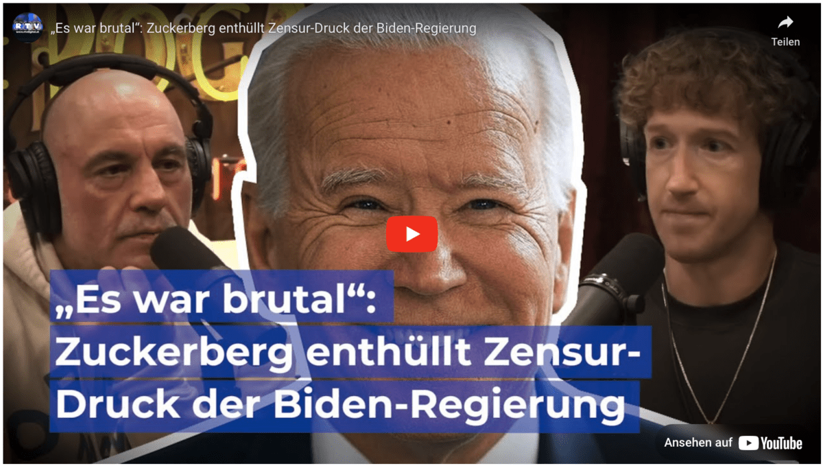„Es war brutal“: Zuckerberg enthüllt Zensur-Druck der Biden-Regierung
