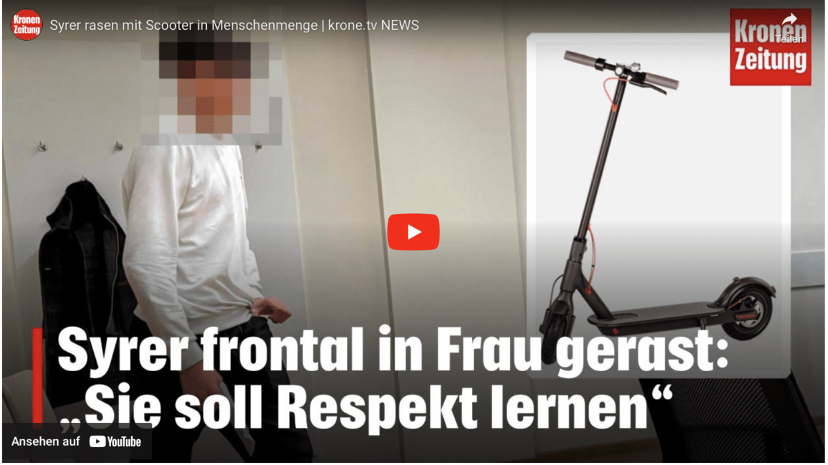 Syrer rasen mit Scooter in Menschenmenge | krone.tv NEWS