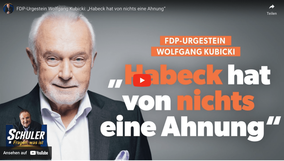 FDP-Urgestein Wolfgang Kubicki: „Habeck hat von nichts eine Ahnung“