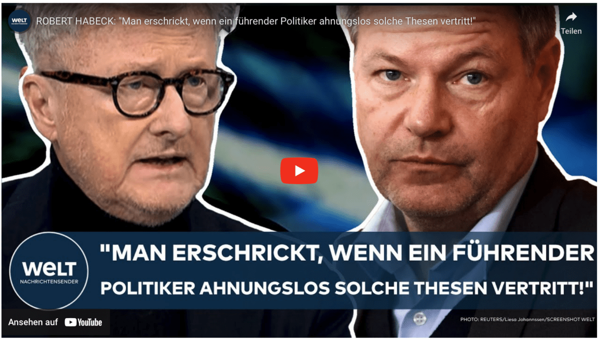 ROBERT HABECK: „Man erschrickt, wenn ein führender Politiker ahnungslos solche Thesen vertritt!“