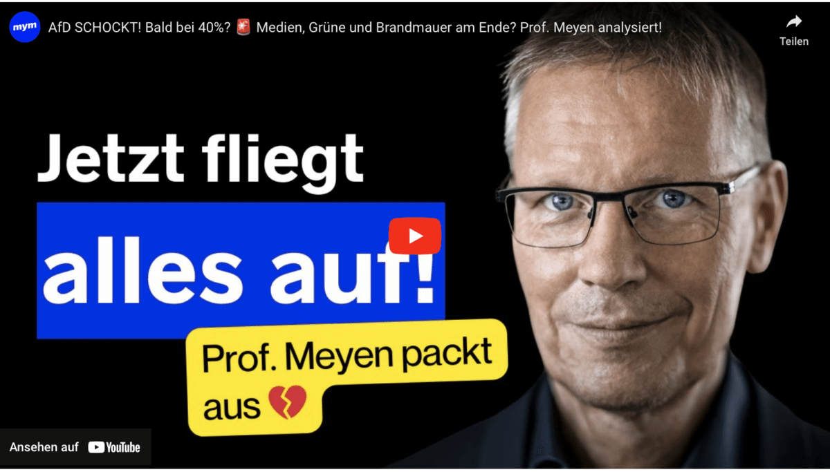 AfD SCHOCKT! Bald bei 40%?  Medien, Grüne und Brandmauer am Ende? Prof. Meyen analysiert!