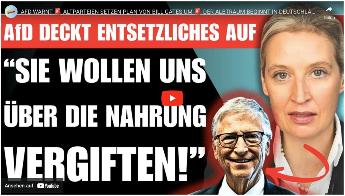 AFD WARNT  ALTPARTEIEN SETZEN PLAN VON BILL GATES UM  DER ALBTRAUM BEGINNT IN DEUTSCHLAND!