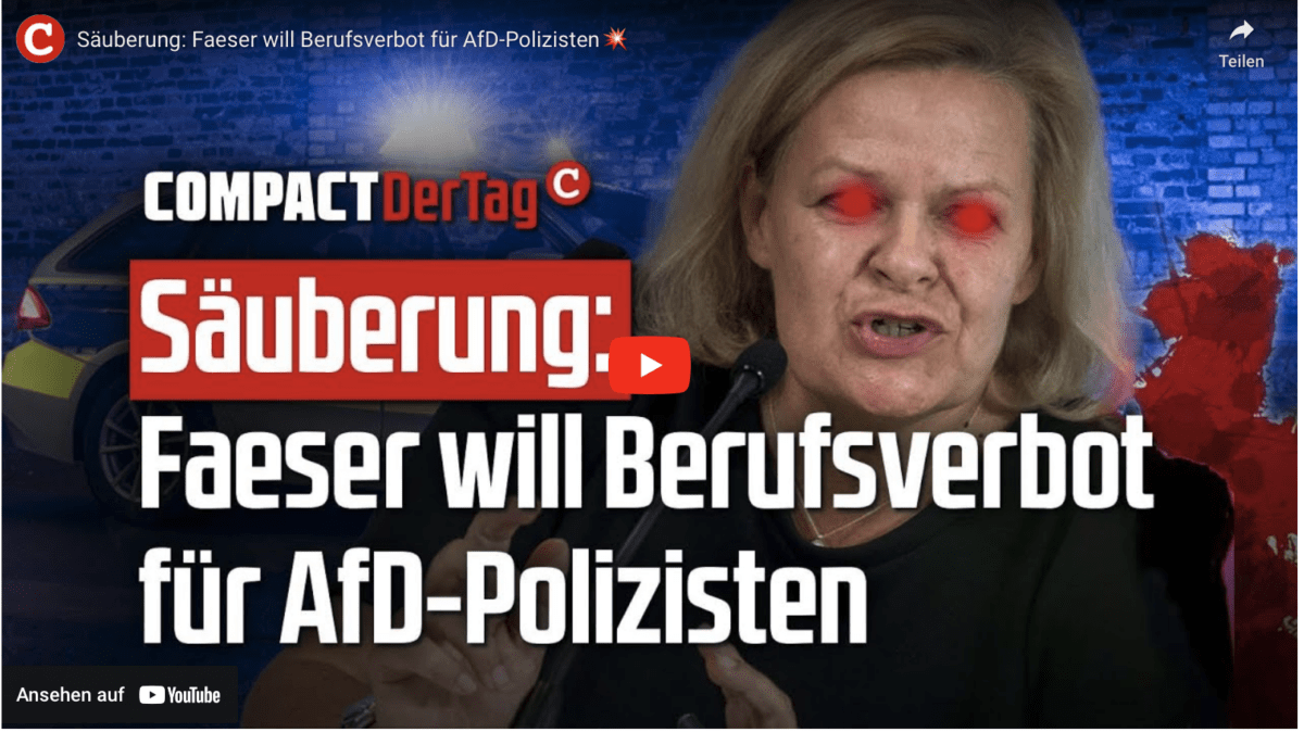 Säuberung: Bundes-Faeser will Berufsverbot für AfD-Polizisten