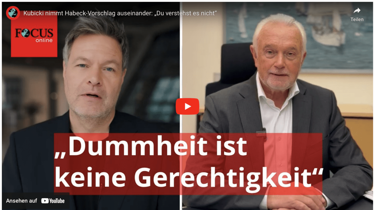 Kubicki nimmt Habeck-Vorschlag auseinander: „Du verstehst es nicht“