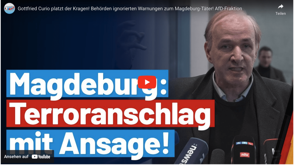 Gottfried Curio platzt der Kragen! Behörden ignorierten Warnungen zum Magdeburg-Täter! AfD-Fraktion