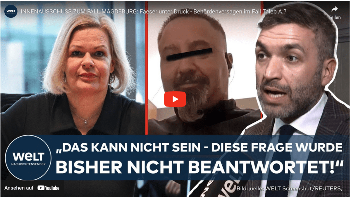 INNENAUSSCHUSS ZUM FALL MAGDEBURG: Faeser unter Druck – Behördenversagen im Fall Taleb A.?