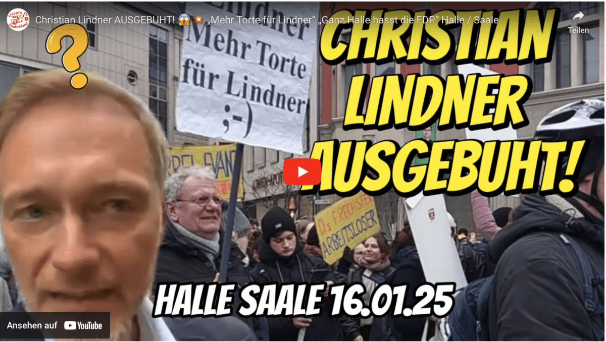 Christian Lindner AUSGEBUHT!  „Mehr Torte für Lindner“ „Ganz Halle hasst die FDP“ Halle / Saale